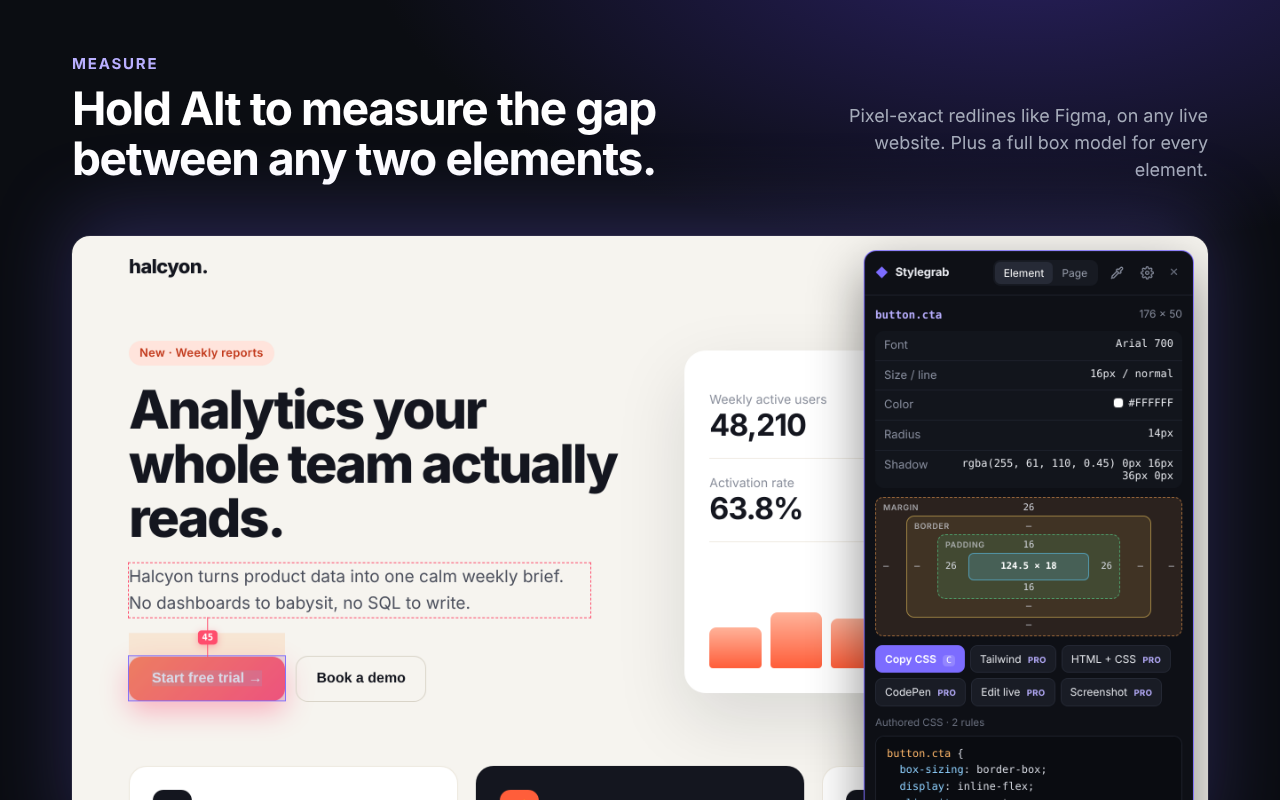 Measuring the gap between a button and a paragraph